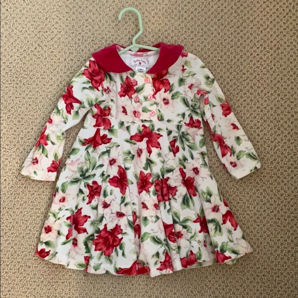 Baby Lulu Holiday Velour Dress- Size 3T
